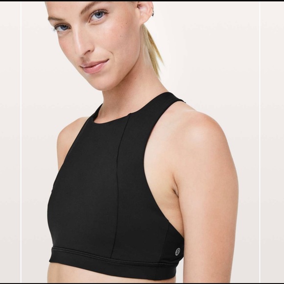 Lululemon Free To Be Serene Bra High Neck Light Support C/D Cup • Black • Size 2 - Picture 5 of 8